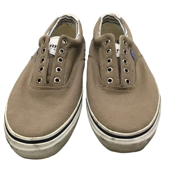 SPERRY- MENS TAN TOP SIDER SLIP ON LACELESS SNEAKER SHOE SIZE 11.5 - Picture 3 of 8